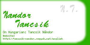 nandor tancsik business card