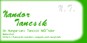 nandor tancsik business card